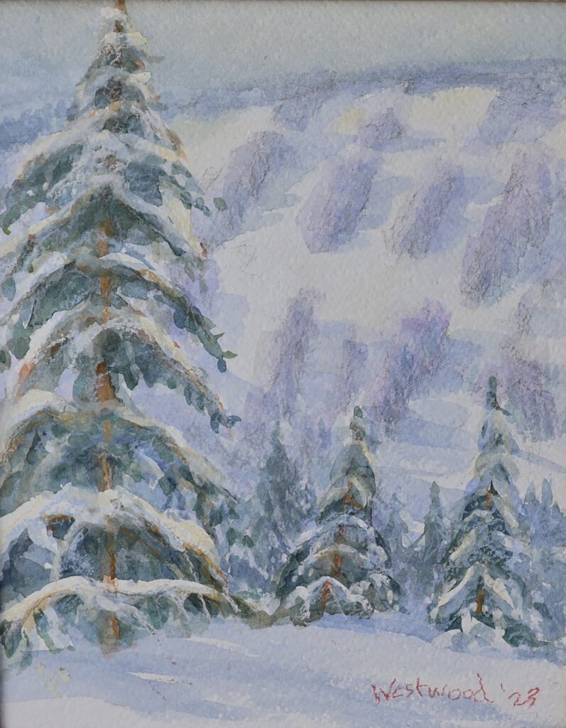 snowscape watercolor