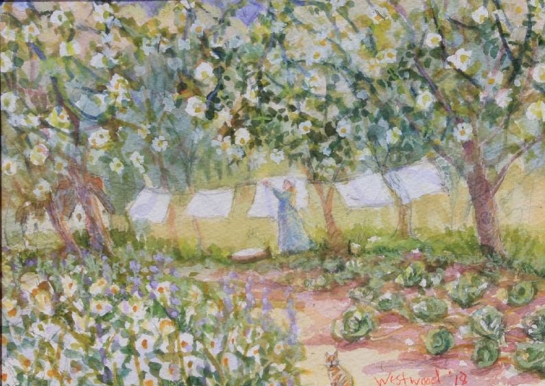watercolor English garden